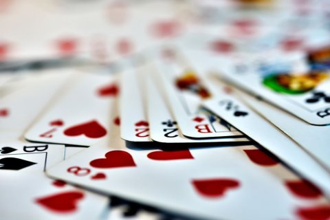 ausgebreitete Spielkarten