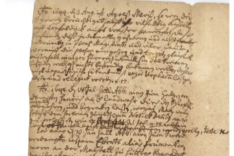 Protokollabschrift aus dem Alten Ratsarchiv (Signatur Rep. 100 Nr. 410, S. 11) , die &uuml;ber den letzten Hexenprozess in der Stadt Essen im Jahr 1644 berichtet.